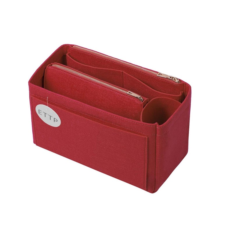 ETTP Purse Organizer, Felt Bag Organizer Insert For Speedy, Neverfull, Tote, Handbag, 8 Colors 5 Sizes (X-Large, Red) - Image 1